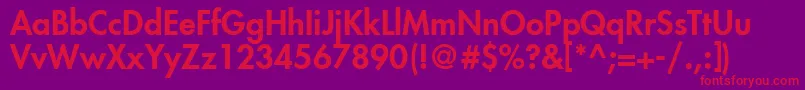 フォントFuturaLtHeavy – 紫の背景に赤い文字