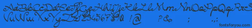 フォントBuffaloChicken – 黒い文字の青い背景