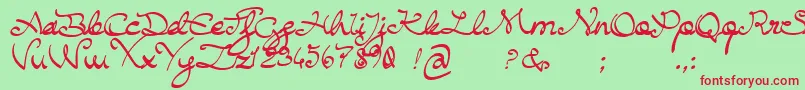 BuffaloChicken Font – Red Fonts on Green Background
