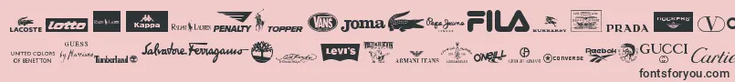 ClothingLogos-Schriftart – Schwarze Schriften auf rosa Hintergrund