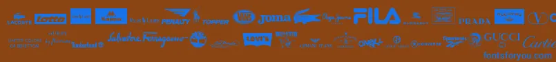 ClothingLogos Font – Blue Fonts on Brown Background