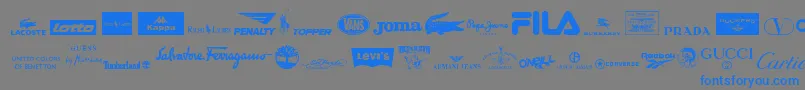 ClothingLogos Font – Blue Fonts on Gray Background