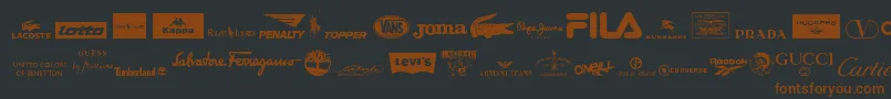 ClothingLogos Font – Brown Fonts on Black Background