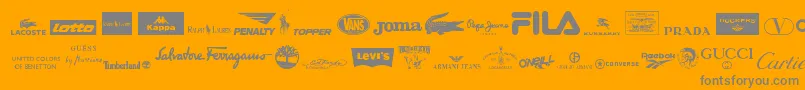 ClothingLogos Font – Gray Fonts on Orange Background