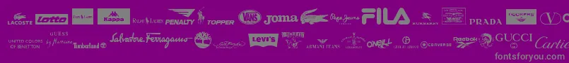 ClothingLogos Font – Gray Fonts on Purple Background