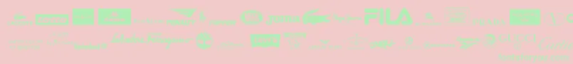 ClothingLogos Font – Green Fonts on Pink Background