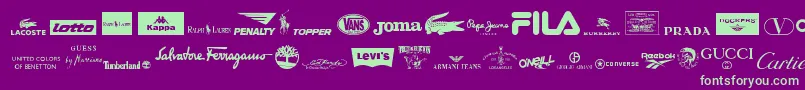 fuente ClothingLogos – Fuentes Verdes Sobre Fondo Morado