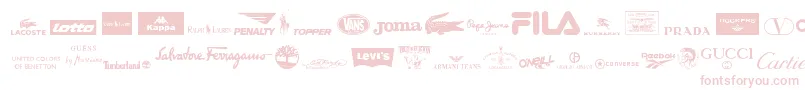 ClothingLogos-Schriftart – Rosa Schriften auf weißem Hintergrund