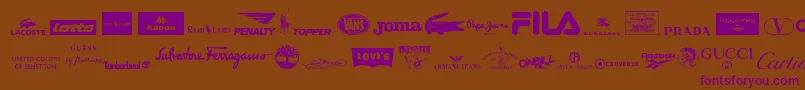 ClothingLogos Font – Purple Fonts on Brown Background
