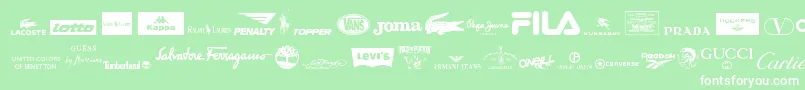 ClothingLogos Font – White Fonts on Green Background