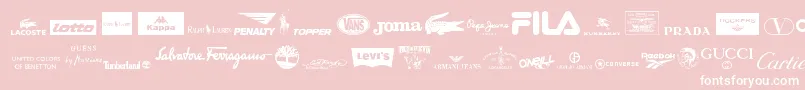 ClothingLogos Font – White Fonts on Pink Background