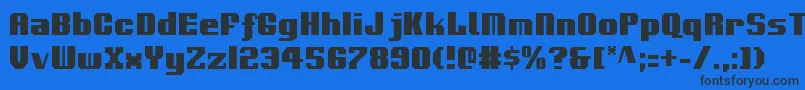 VoortrekkerCondensed Font – Black Fonts on Blue Background