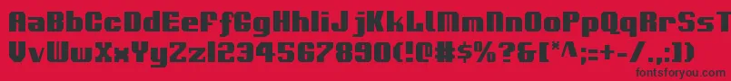 VoortrekkerCondensed Font – Black Fonts on Red Background