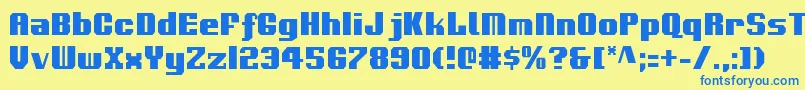 VoortrekkerCondensed Font – Blue Fonts on Yellow Background