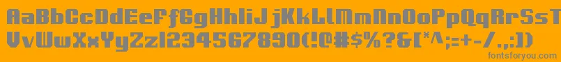 VoortrekkerCondensed Font – Gray Fonts on Orange Background