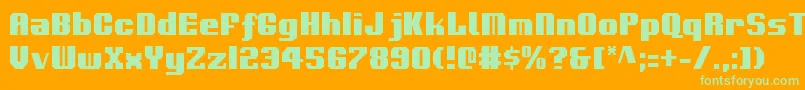 VoortrekkerCondensed Font – Green Fonts on Orange Background