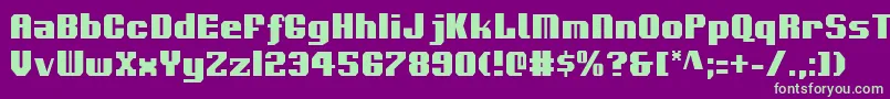 VoortrekkerCondensed Font – Green Fonts on Purple Background