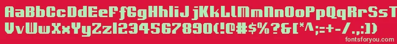 VoortrekkerCondensed Font – Green Fonts on Red Background