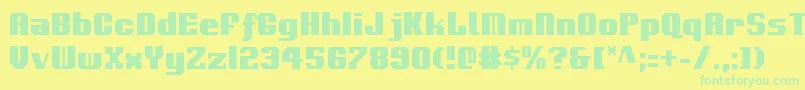 VoortrekkerCondensed Font – Green Fonts on Yellow Background