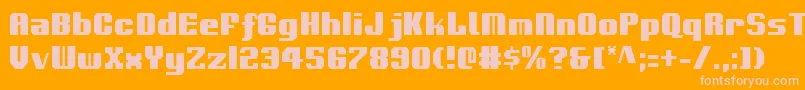 VoortrekkerCondensed Font – Pink Fonts on Orange Background