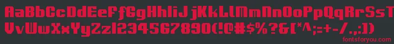 VoortrekkerCondensed Font – Red Fonts on Black Background