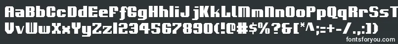 フォントVoortrekkerCondensed – 黒い背景に白い文字