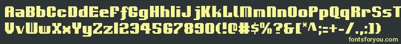 VoortrekkerCondensed Font – Yellow Fonts on Black Background