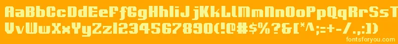 VoortrekkerCondensed Font – Yellow Fonts on Orange Background