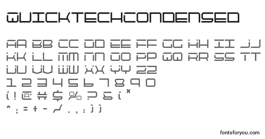 QuicktechCondensedフォント–アルファベット、数字、特殊文字