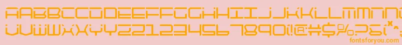 QuicktechCondensed Font – Orange Fonts on Pink Background