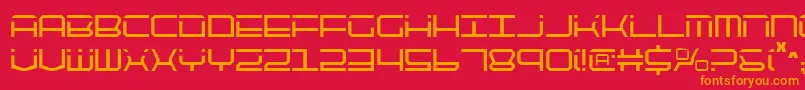 QuicktechCondensed Font – Orange Fonts on Red Background