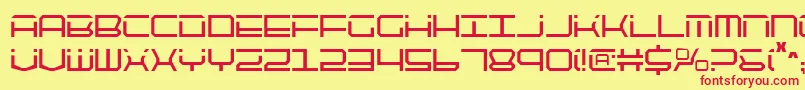 QuicktechCondensed Font – Red Fonts on Yellow Background