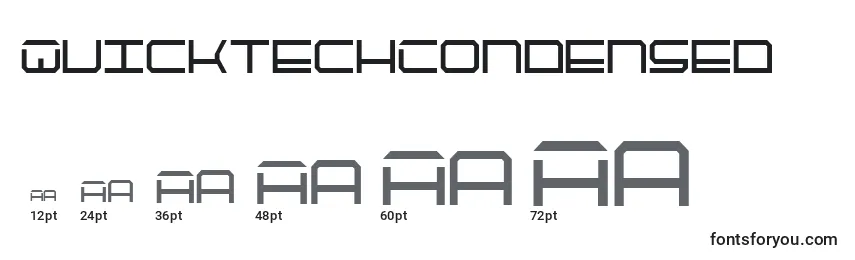 Размеры шрифта QuicktechCondensed
