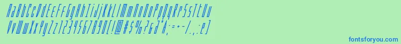 Phantaconboldsuperital Font – Blue Fonts on Green Background