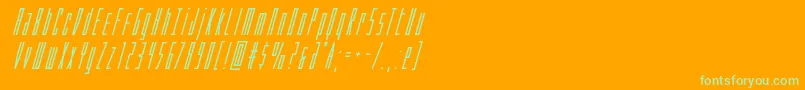 Phantaconboldsuperital-Schriftart – Grüne Schriften auf orangefarbenem Hintergrund