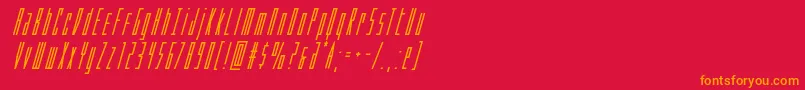 Phantaconboldsuperital-Schriftart – Orangefarbene Schriften auf rotem Hintergrund