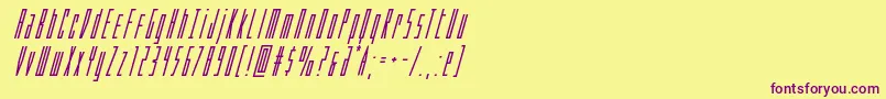 Phantaconboldsuperital-Schriftart – Violette Schriften auf gelbem Hintergrund
