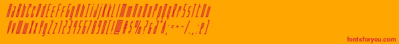 フォントPhantaconboldsuperital – オレンジの背景に赤い文字