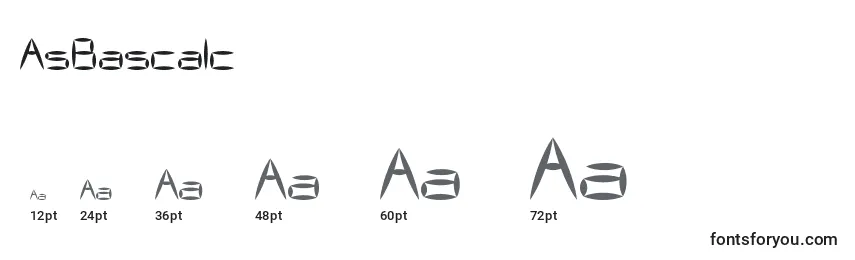 Größen der Schriftart AsBascalc