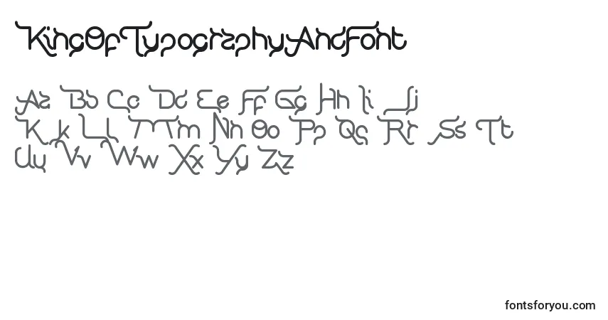 A fonte KingOfTypographyAndFont – alfabeto, números, caracteres especiais
