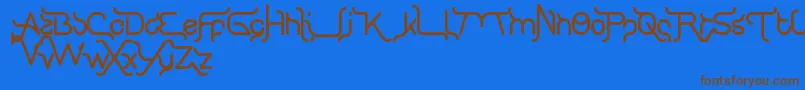 Czcionka KingOfTypographyAndFont – brązowe czcionki na niebieskim tle