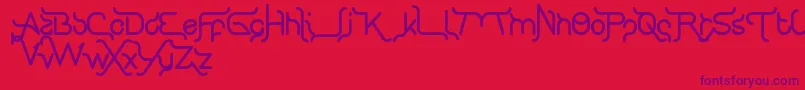Czcionka KingOfTypographyAndFont – fioletowe czcionki na czerwonym tle