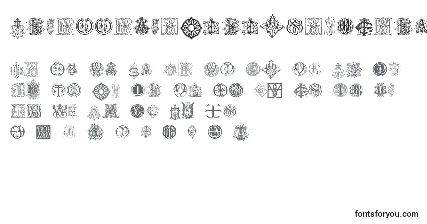 IntellectaMonogramsRandomSamplesTen-fontti – aakkoset, numerot, erikoismerkit