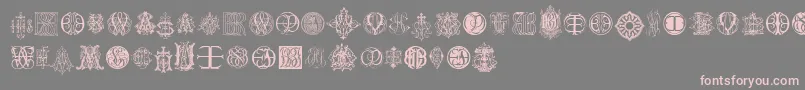 fuente IntellectaMonogramsRandomSamplesTen – Fuentes Rosadas Sobre Fondo Gris