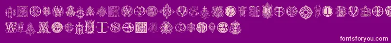 fuente IntellectaMonogramsRandomSamplesTen – Fuentes Rosadas Sobre Fondo Morado