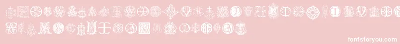 IntellectaMonogramsRandomSamplesTen Font – White Fonts on Pink Background