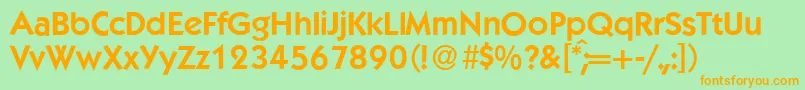 K792GeometricalDemiRegular Font – Orange Fonts on Green Background