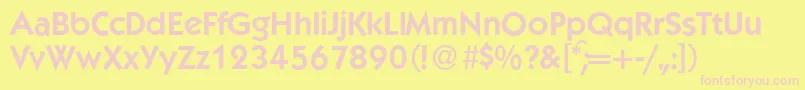 K792GeometricalDemiRegular Font – Pink Fonts on Yellow Background