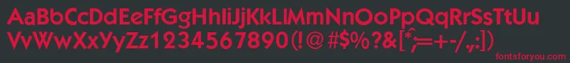 K792GeometricalDemiRegular Font – Red Fonts on Black Background