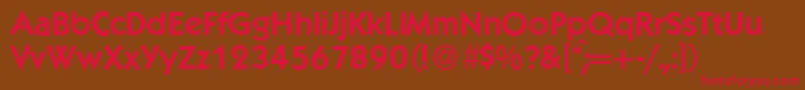 Шрифт K792GeometricalDemiRegular – красные шрифты на коричневом фоне